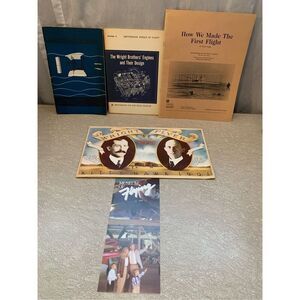 Wright Brothers Book Ephemera Lot-POPUP Model/Engine/Museum Brochure FLIGHT